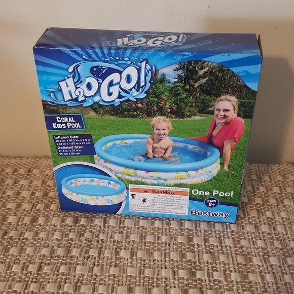 Kiddie Kids Inflateable Pool Coral Print 40.2" x 40.2" x 9.8" - Picture 4 of 4